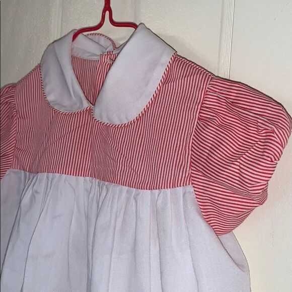 Vintage red & white striped dress - Picture 2 of 6